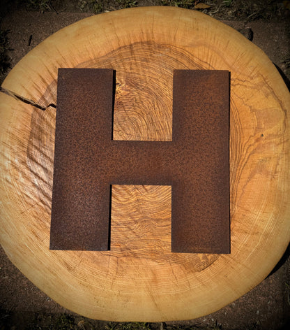 5” Rusty Metal Alphabet Letters A–Z | Fat Font Steel Lettering