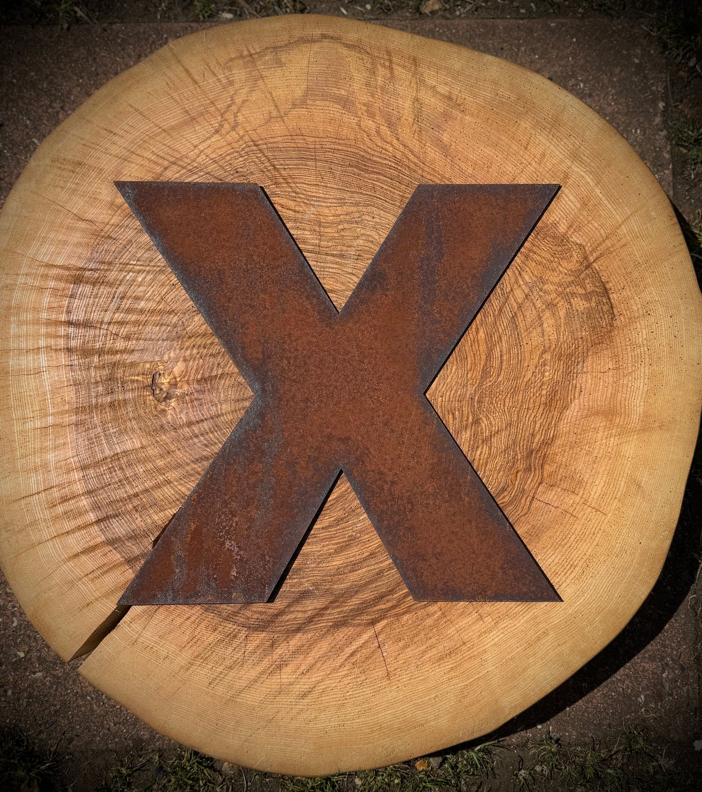 5” Rusty Metal Alphabet Letters A–Z | Fat Font Steel Lettering