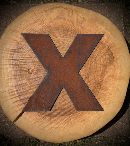 5” Rusty Metal Alphabet Letters A–Z | Fat Font Steel Lettering