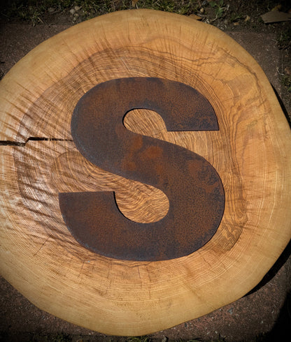 5” Rusty Metal Alphabet Letters A–Z | Fat Font Steel Lettering