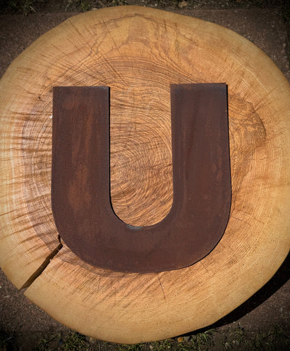 5” Rusty Metal Alphabet Letters A–Z | Fat Font Steel Lettering