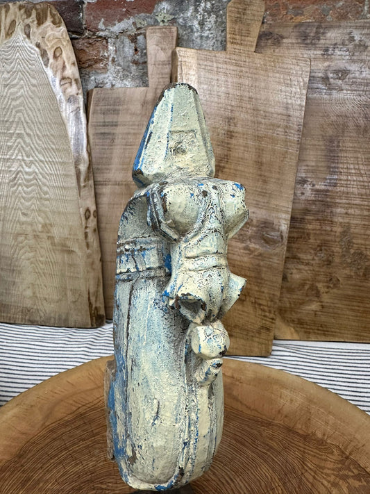 Vintage Handmade Carved Horse Head Ornament / Indian Wooden Horse Head  A