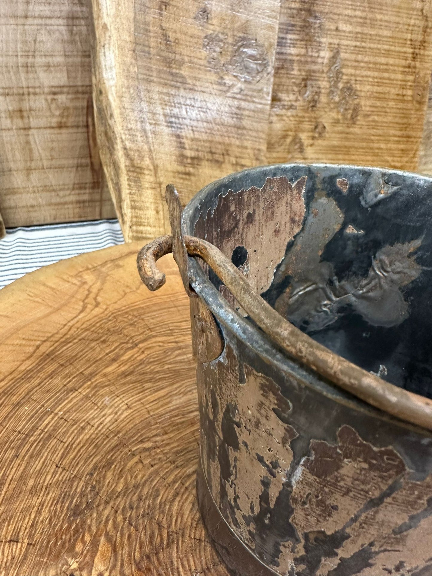 Vintage Small Mini Metal Bucket / Plant Pot / Herb Planter / Windowsill Pot