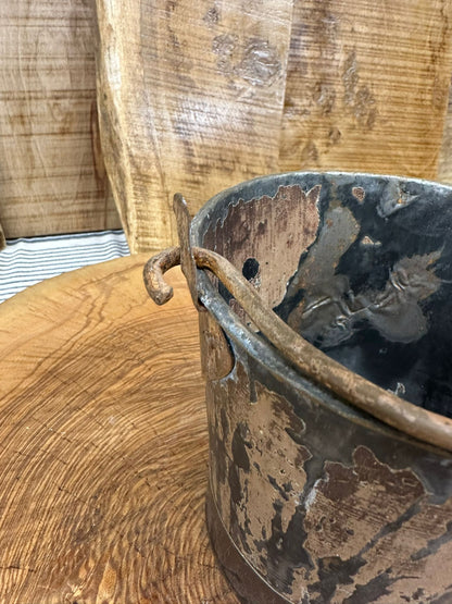 Vintage Small Mini Metal Bucket / Plant Pot / Herb Planter / Windowsill Pot