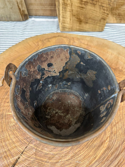 Vintage Small Mini Metal Bucket / Plant Pot / Herb Planter / Windowsill Pot