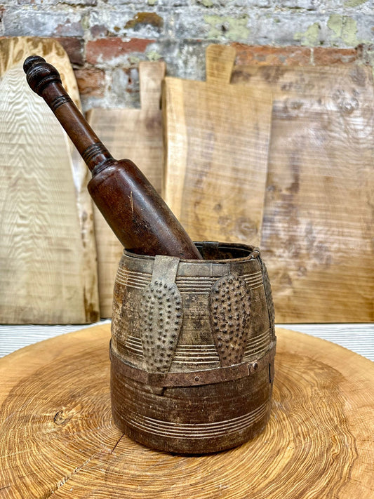 Wooden Vintage Herb Plant Pot Planter / Stationary Desk Tidy / Cutlery Holder B