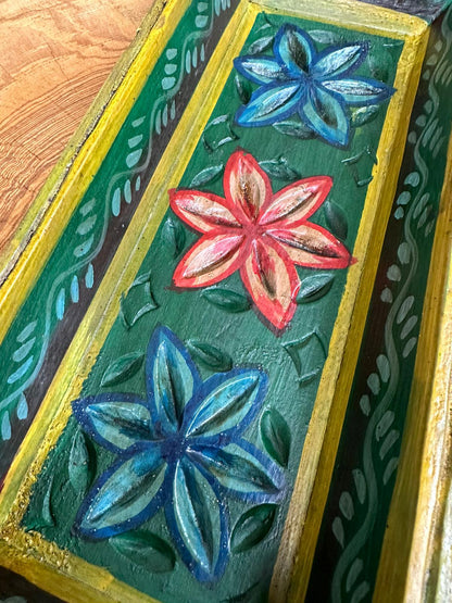 Rustic Wooden Painted Tray Bowl / Bread Antipasti Bowl Decorative Storage Tray B