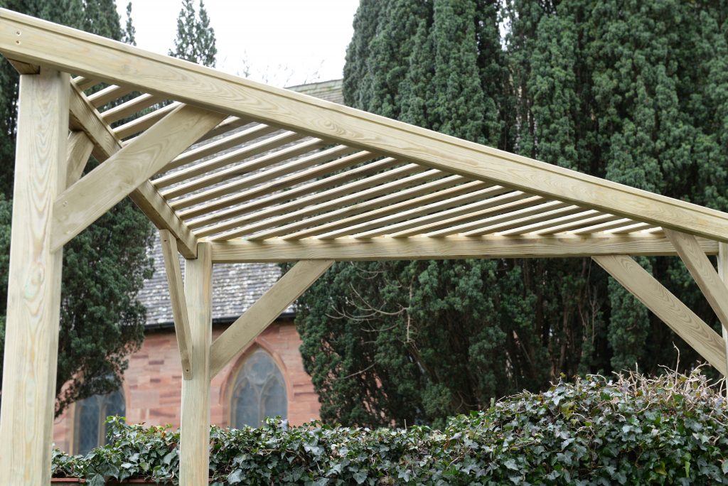 Slatted Corner Pergola