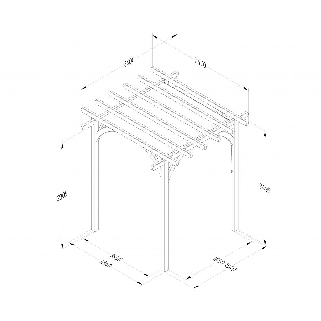 Ultima Pergola – 2.4 x 2.4m with Canopy