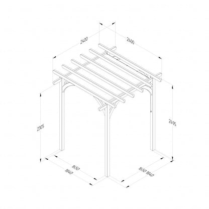 Ultima Pergola – 2.4 x 2.4m with Canopy
