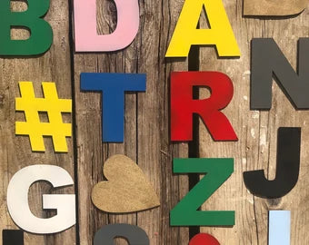 5" or 12" Coloured Metal Alphabet Letters A–Z & 0–9 | Choose Your Colour