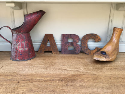 5” Rusty Metal Alphabet Letters A–Z | Fat Font Steel Lettering