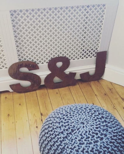 12″ Rusty Fat Font Metal Letters A–Z & 0–9