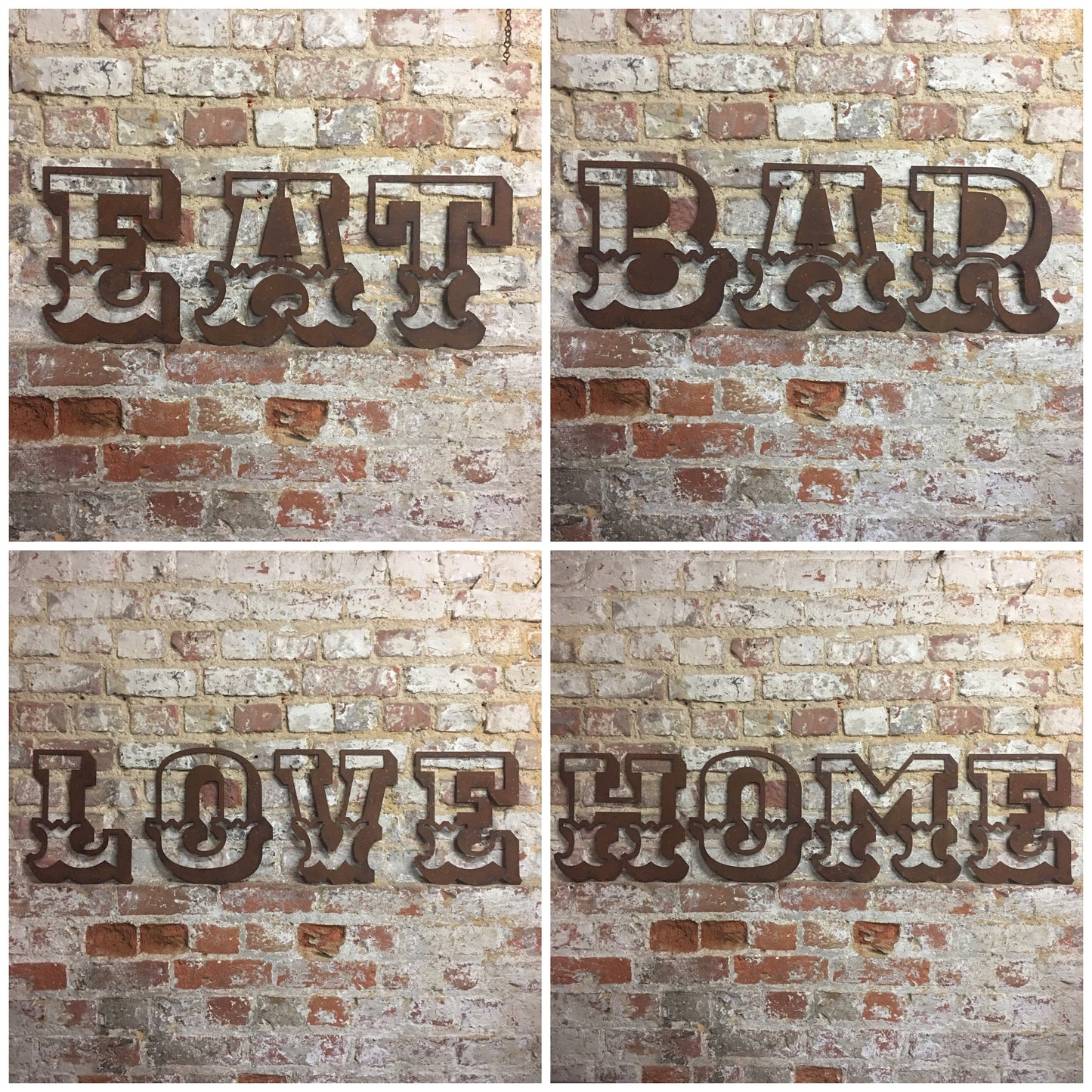 12" Rusty Carnival Metal Alphabet Letters A–Z & 0–9