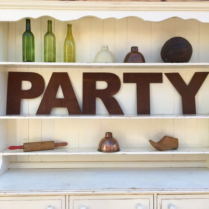 12″ Rusty Fat Font Metal Letters A–Z & 0–9