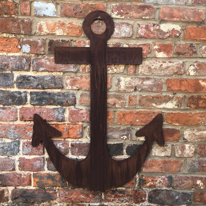 Large Rusty Metal Anchor Wall Decoration