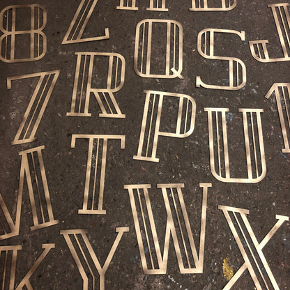 Gold Art Deco Metal Alphabet Letters – 5” or 12” Decorative Lettering A–Z