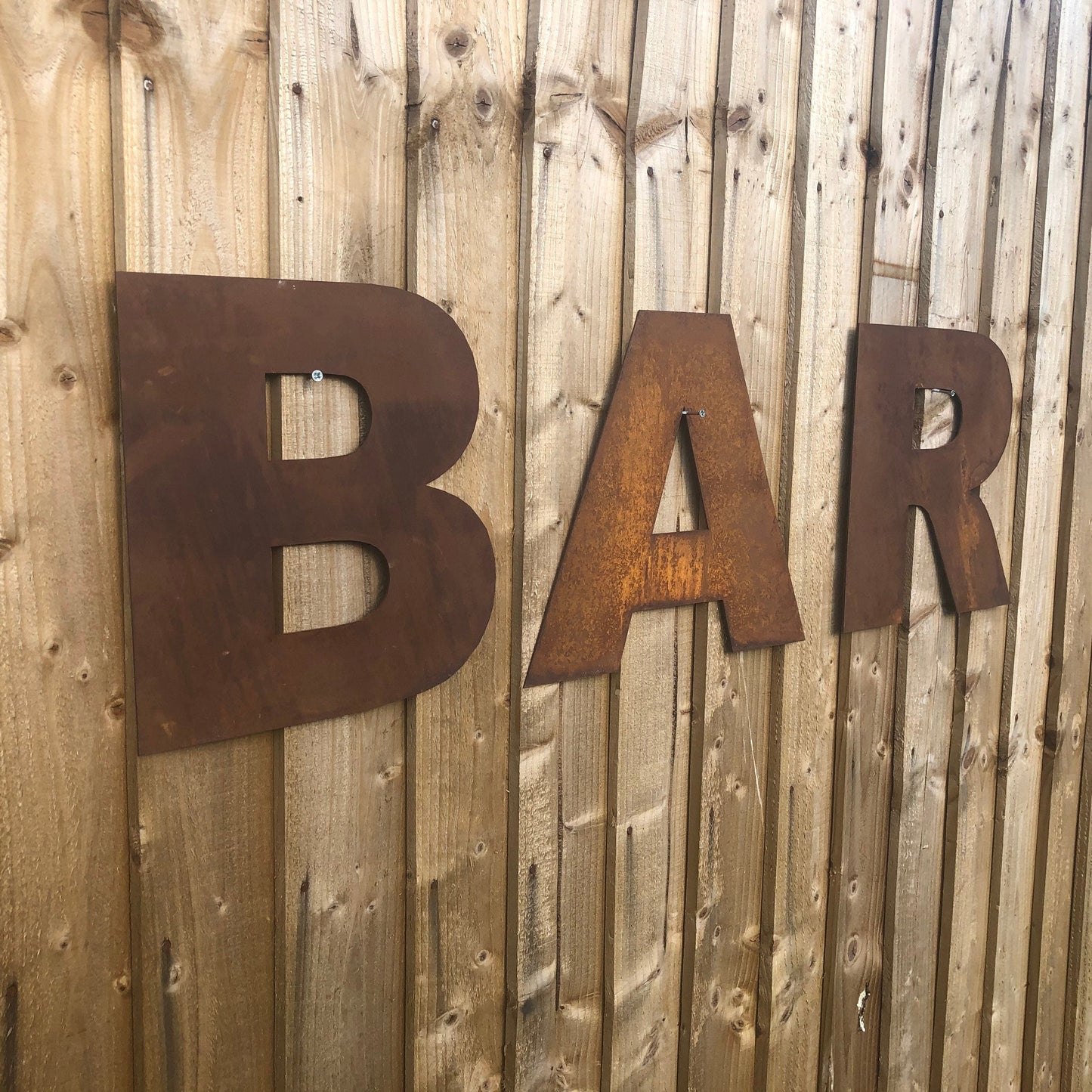 12″ Rusty Fat Font Metal Letters A–Z & 0–9