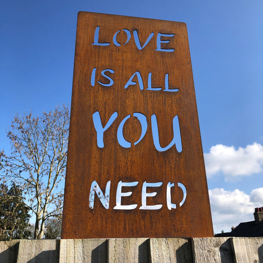 Rusty Metal Love Is All You Need Garden Sign (LAST 1)