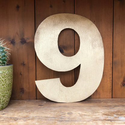 Gold Fat Font Metal Alphabet Letters – 5” or 12” Decorative Lettering A–Z