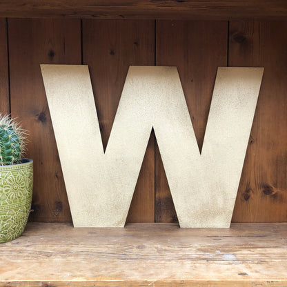 Gold Fat Font Metal Alphabet Letters – 5” or 12” Decorative Lettering A–Z