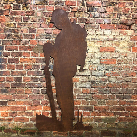 XL Lifesize Rusty Metal Soldier Garden Statue