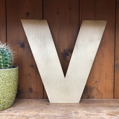 Gold Fat Font Metal Alphabet Letters – 5” or 12” Decorative Lettering A–Z