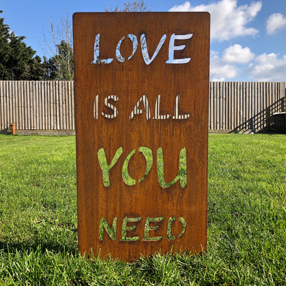 Rusty Metal Love Is All You Need Garden Sign (LAST 1)