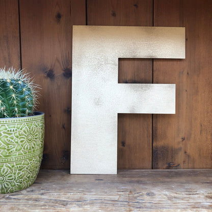 Gold Fat Font Metal Alphabet Letters – 5” or 12” Decorative Lettering A–Z