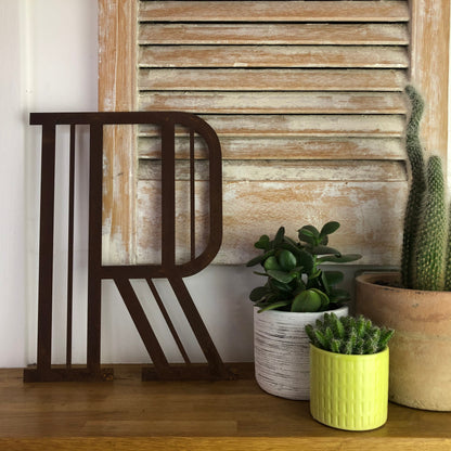 Rustic Art Deco Rusty Metal Alphabet Letters – Home & Garden A-Z 0-9