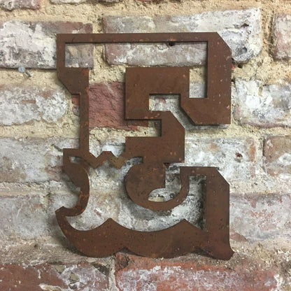 12" Rusty Carnival Metal Alphabet Letters A–Z & 0–9