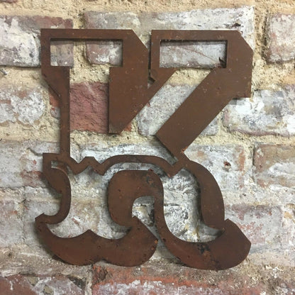 12" Rusty Carnival Metal Alphabet Letters A–Z & 0–9