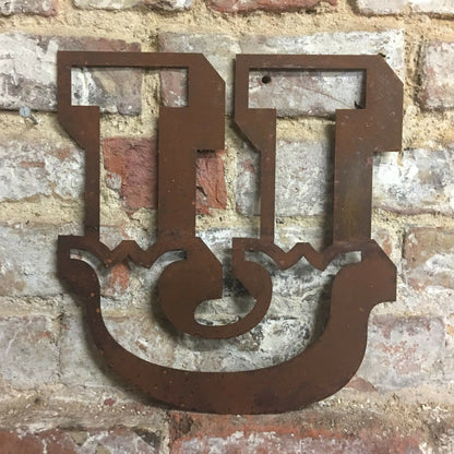 12" Rusty Carnival Metal Alphabet Letters A–Z & 0–9