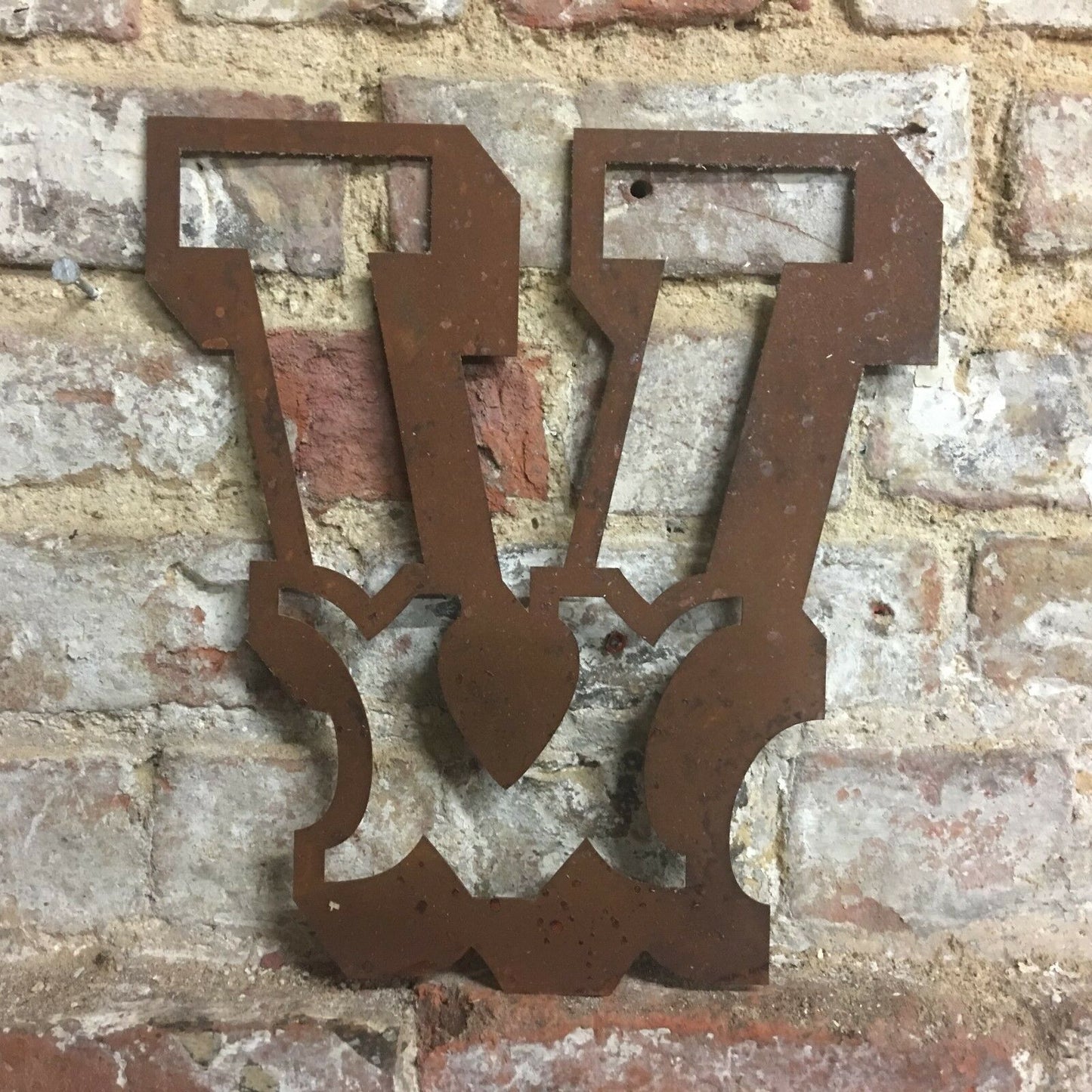 12" Rusty Carnival Metal Alphabet Letters A–Z & 0–9