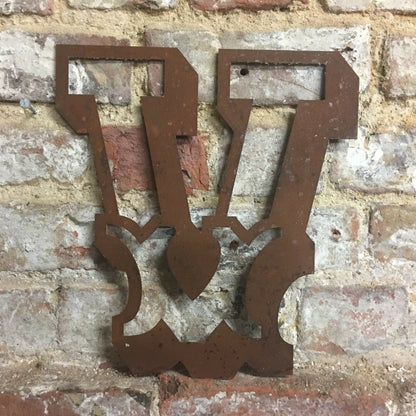 12" Rusty Carnival Metal Alphabet Letters A–Z & 0–9