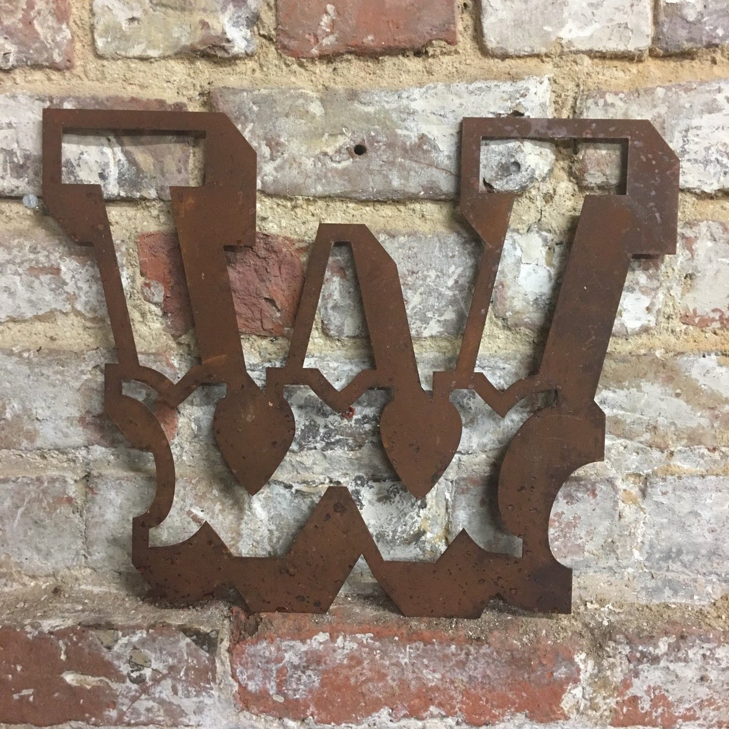 12" Rusty Carnival Metal Alphabet Letters A–Z & 0–9