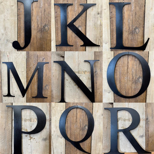 Vintage Black Metal Alphabet Letters – 5” or 12” Decorative Lettering A–Z