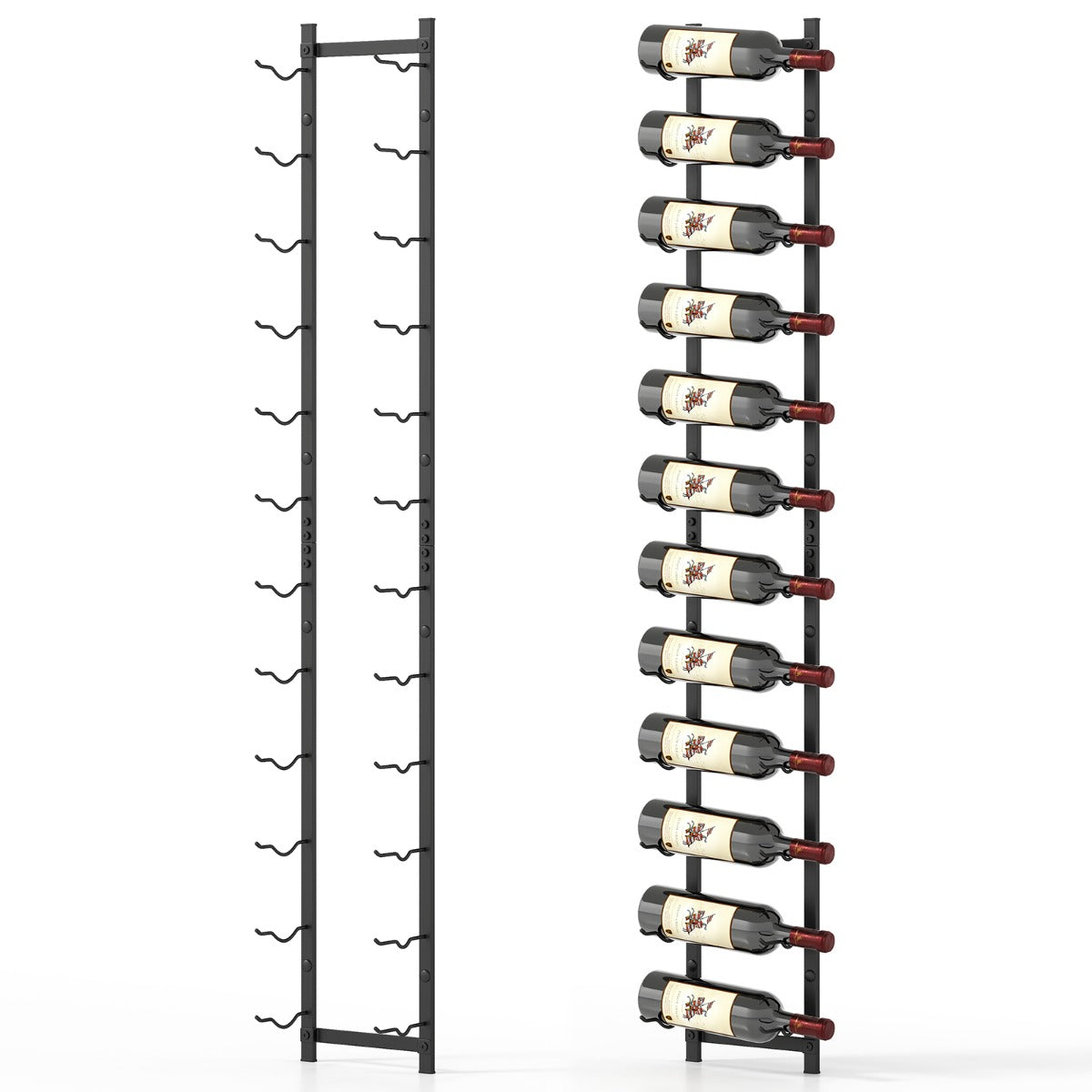 Wall Mounted Metal Wine Rack Organizer for Liquor and Champagne-L