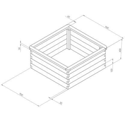 Square Sleeper Raised Bed