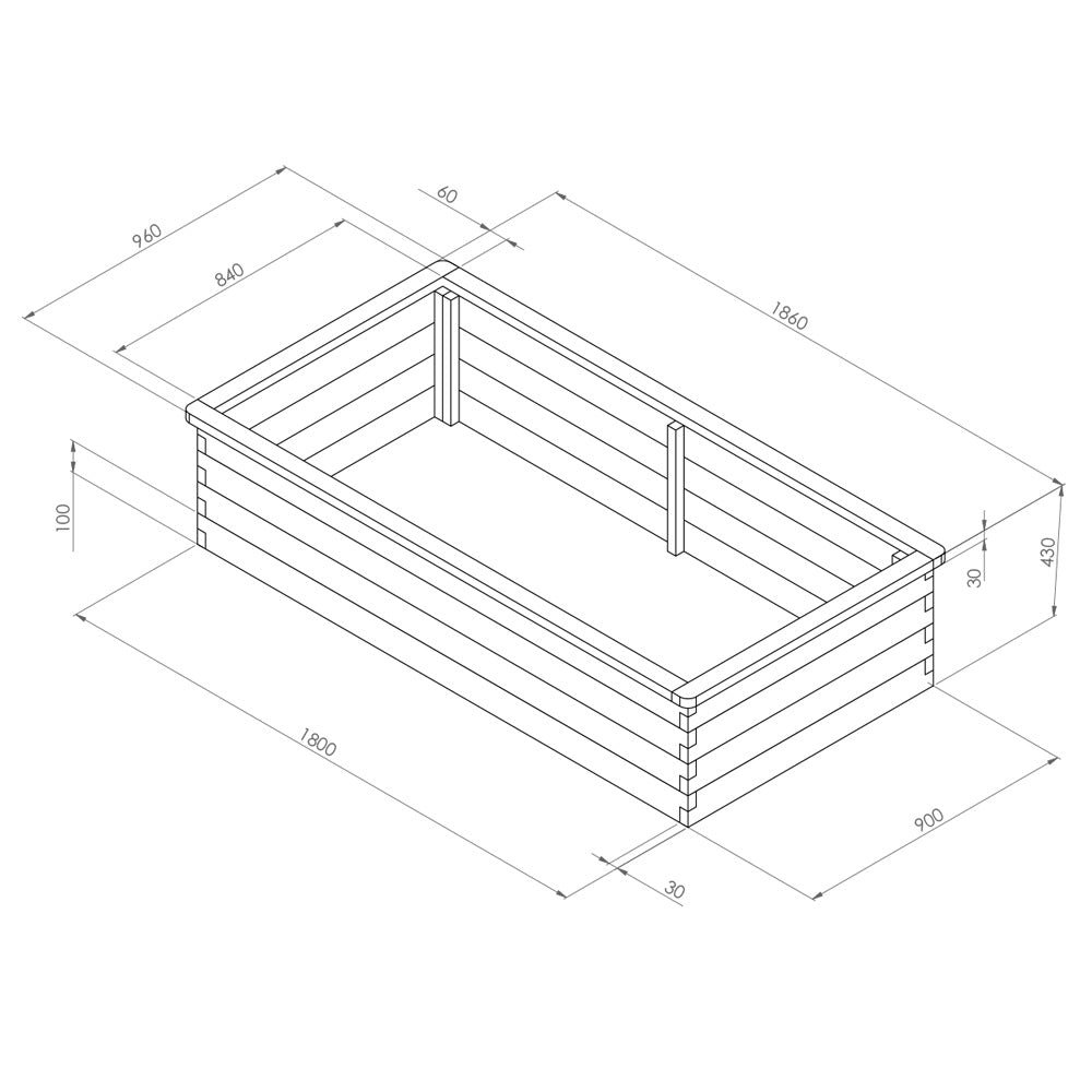 Large Sleeper Raised Bed