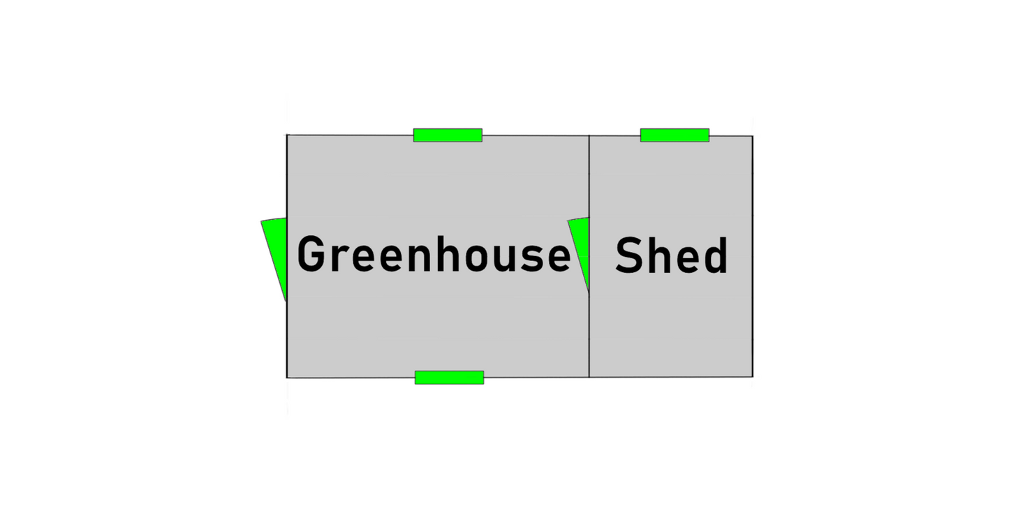The Combi Greenhouse and Storage Shed Floor Plan