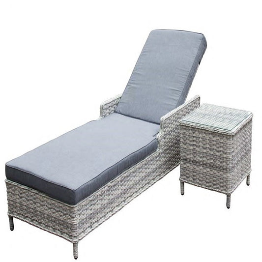 Wroxham - Lounger with Coffee Table Set (Grey)
