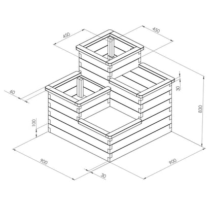4 Tier Raised Bed