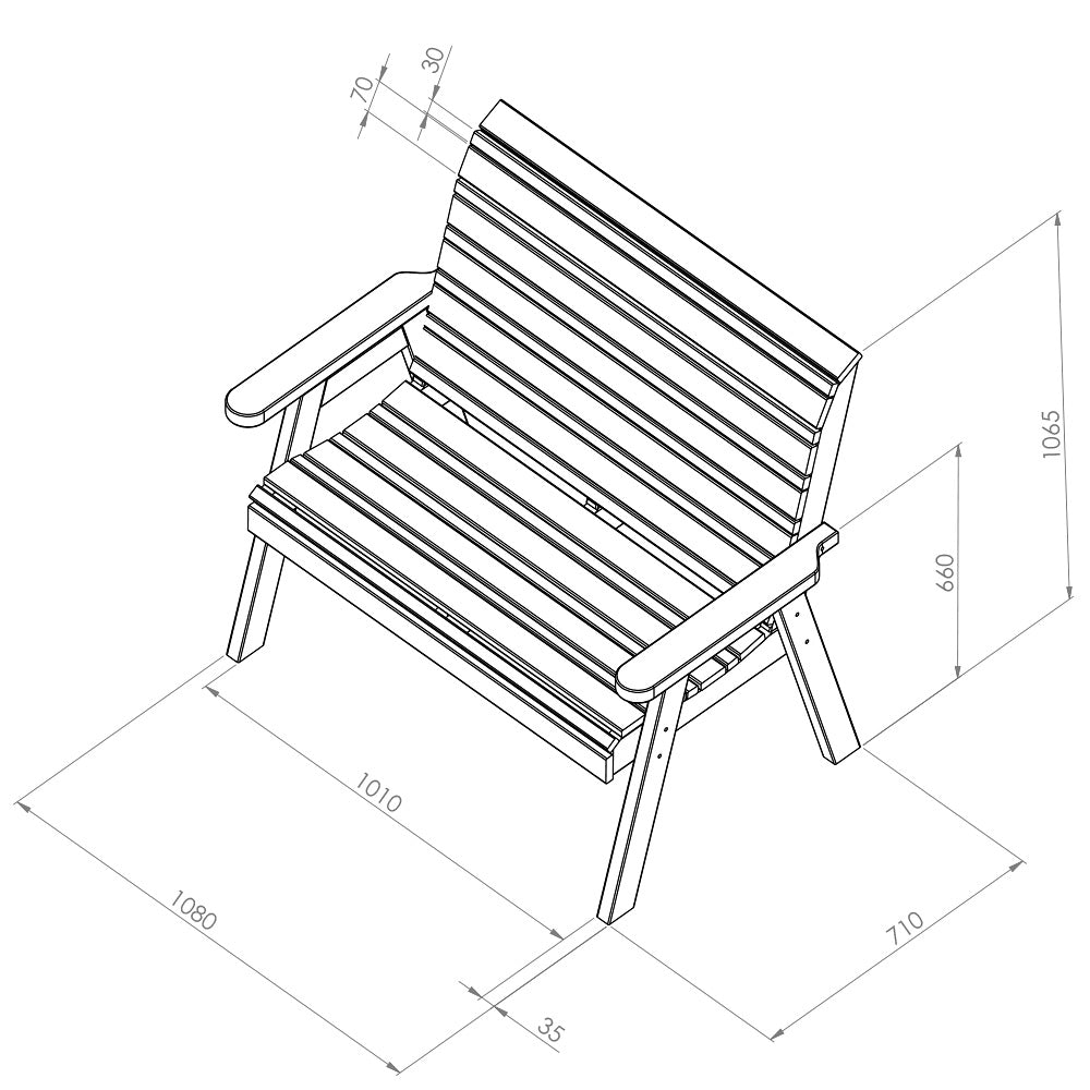 Freya 2 Seater Bench