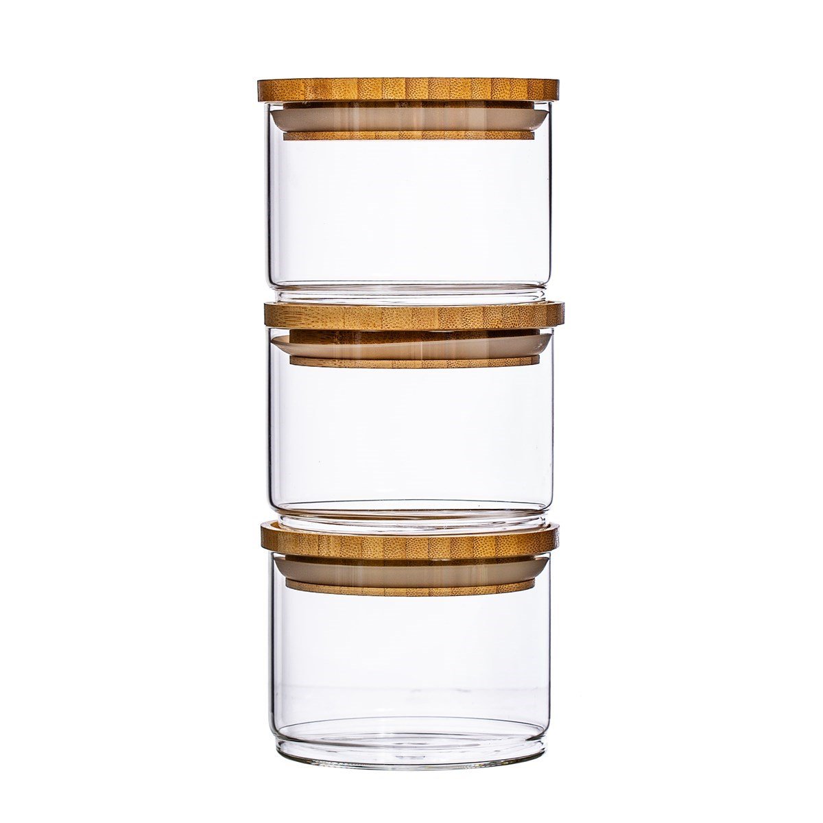 Stacking Glass Storage Jars - Set of 3