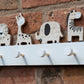 Wooden Animal Carvings with 4 Coat Hooks