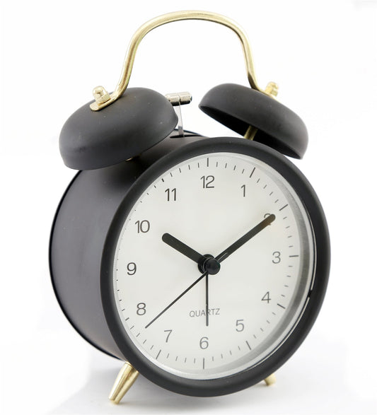 Black & Gold Metal Alarm Clock
