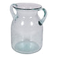 Glass Flower Vase with Handles Daisy Bubble Design 17cm