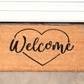 Coir Doormat with Welcome & Heart Shape
