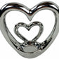 Silver Double Heart Tealight Holder